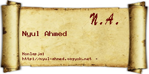 Nyul Ahmed névjegykártya